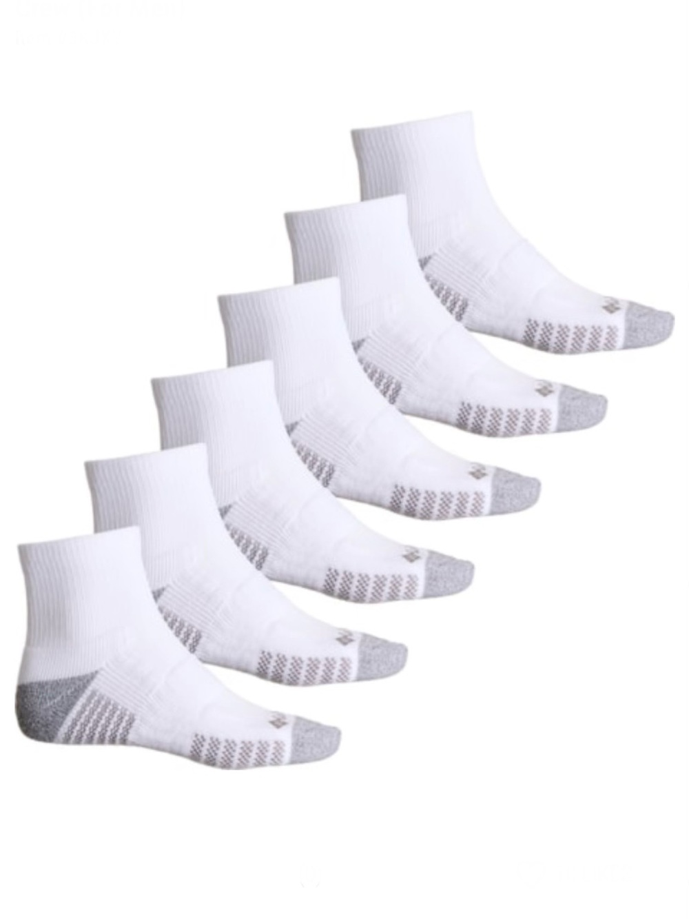 NIP 6-pack Columbia Sportswear quarter crew athletic socks
